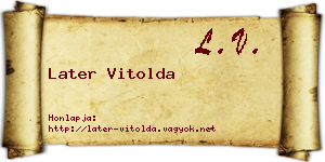 Later Vitolda névjegykártya