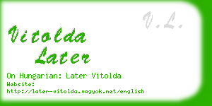 vitolda later business card